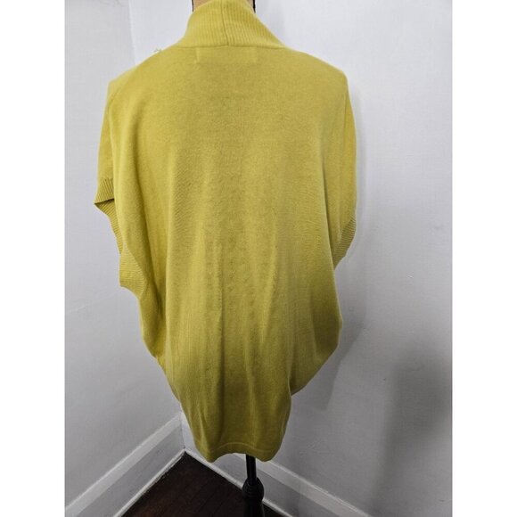 Anthropologie Sparrow Yellow Drapey Open Front Sweater Cotton Wool Angora - Picture 3 of 12